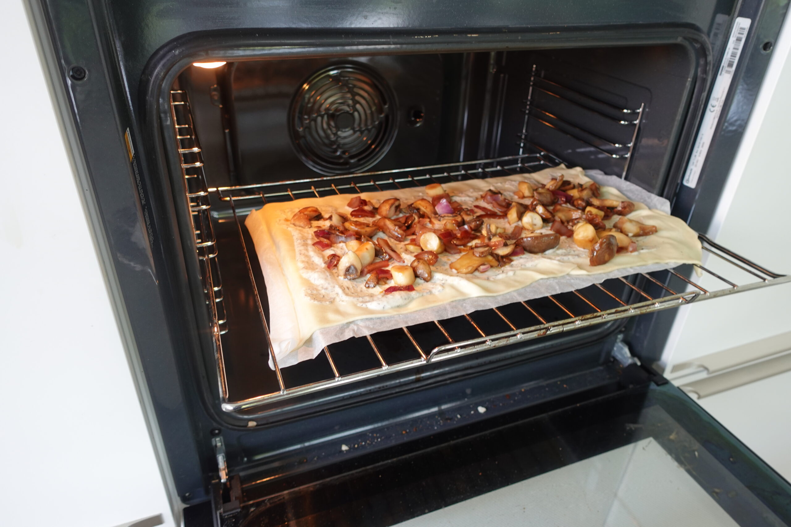 Flammkuchen, Ofen, zubereiten