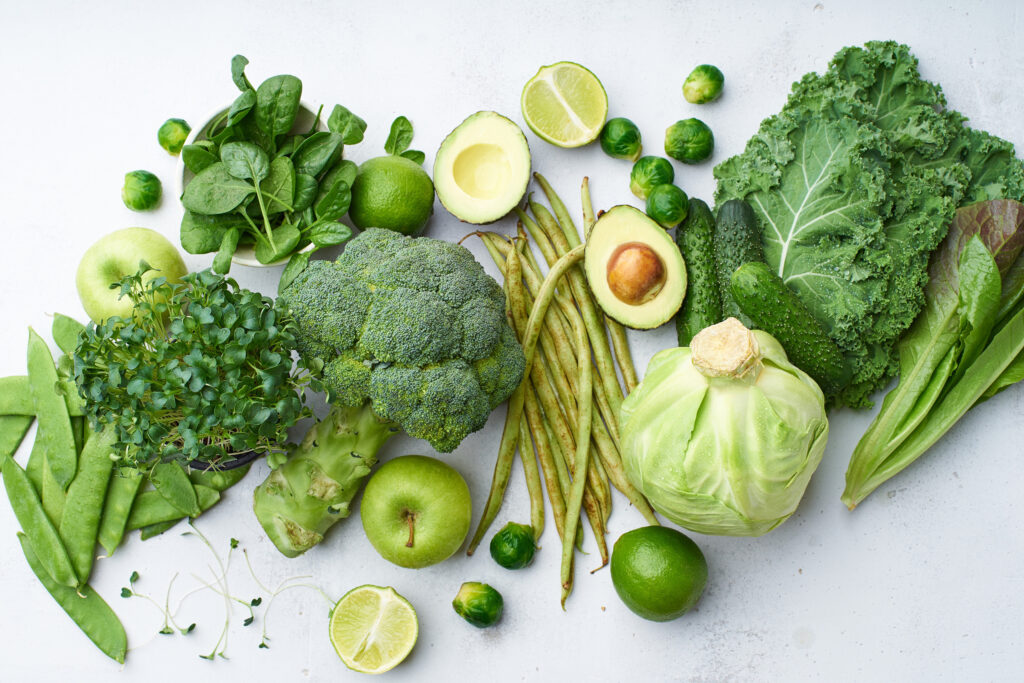 grüne Lebensmittel, Gemüse, Stress