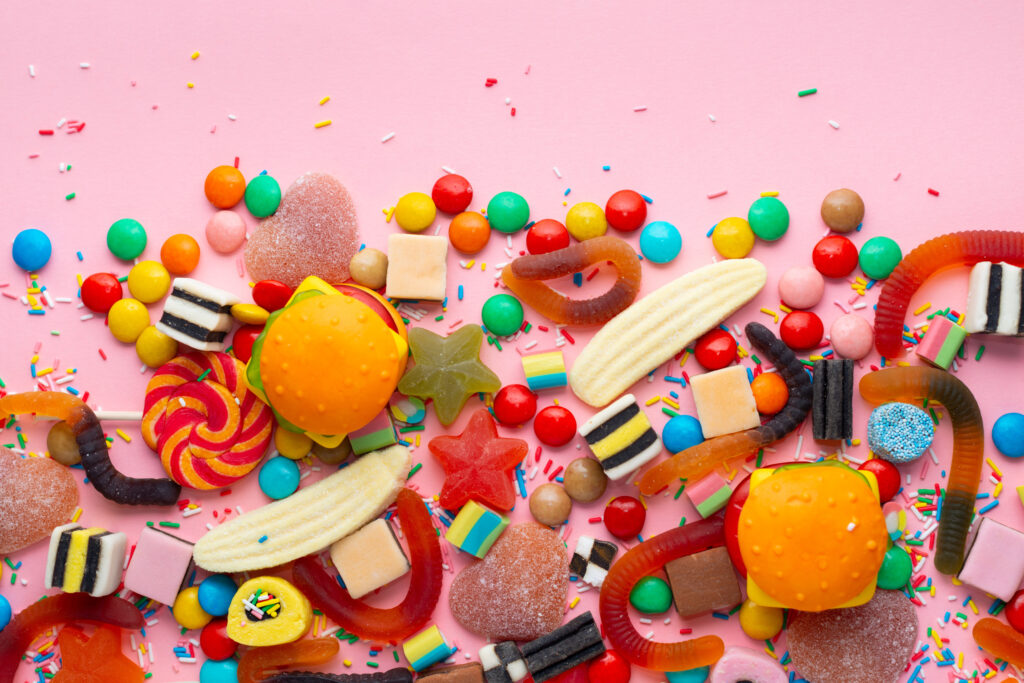 Zucker,Süssigkeiten,bunt,farbe, viel, essen, Körper, Entzündungen,Achtung