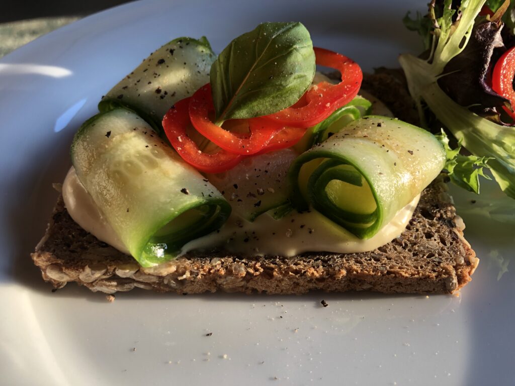 Gurkenstulle,Mayo,Brot,gesund,Abendbrot