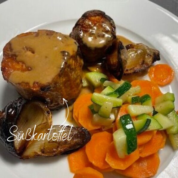 Süßkartoffel-Steak,Gemüse-Steak,gesund,einfach,lecker,Hauptgericht
