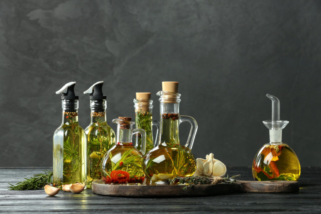 Öle,Flaschen,gesund,verschiedene,schwarzer Hintergrund,Diabetes,essen,welches
