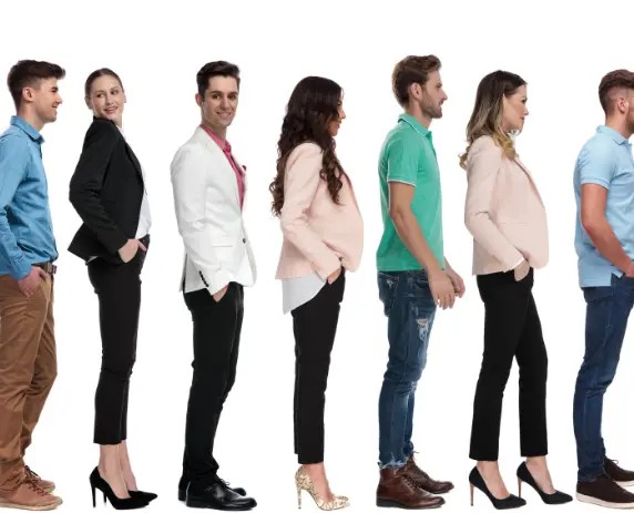 typen, Unterschied,anders,Stoffwechsel,schnell,langsam,Frauen,Herren,Kledidung, viele, Gruppe